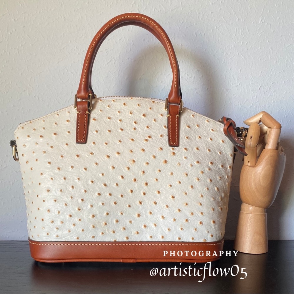 NEW! Dooney & Bourke Ostrich Bone Toni Satchel - Picture 3 of 11